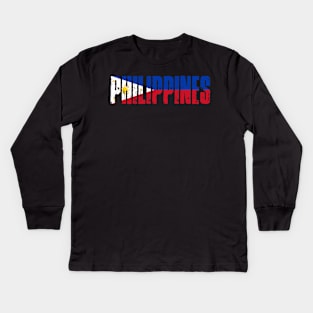 Philippines Flag Art Vintage Kids Long Sleeve T-Shirt